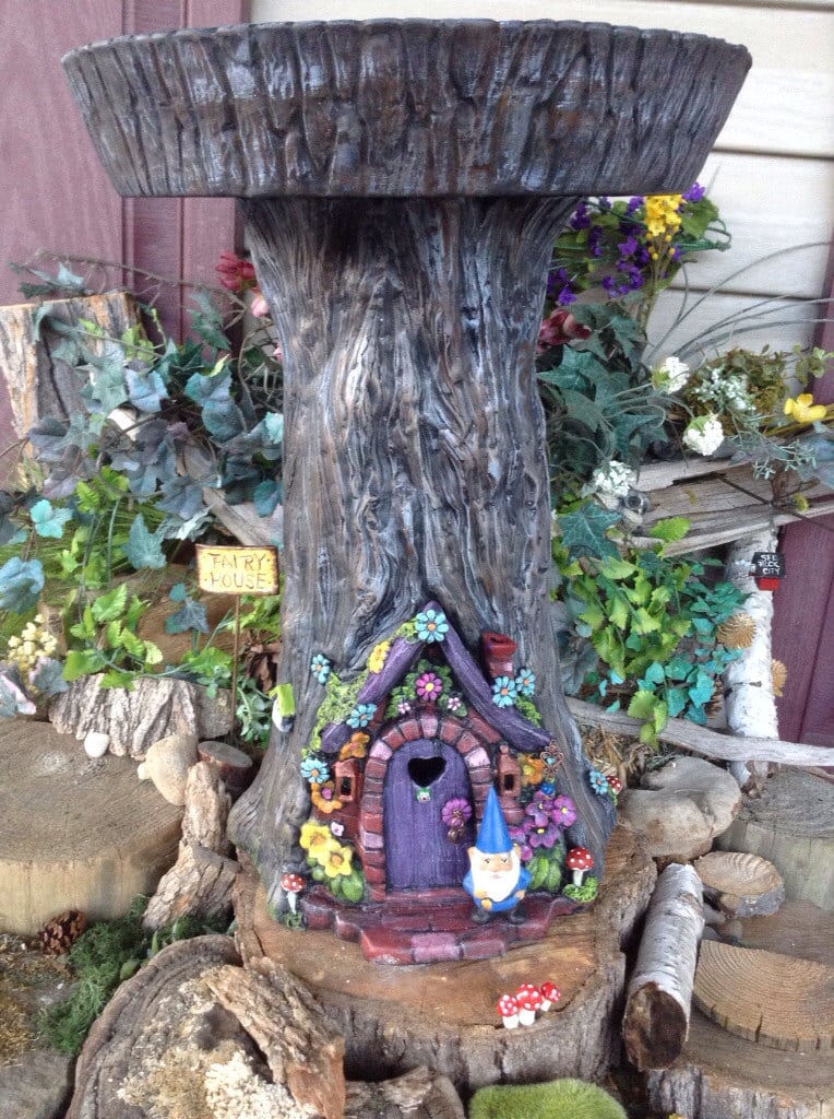 tree stump fairy gardens 10