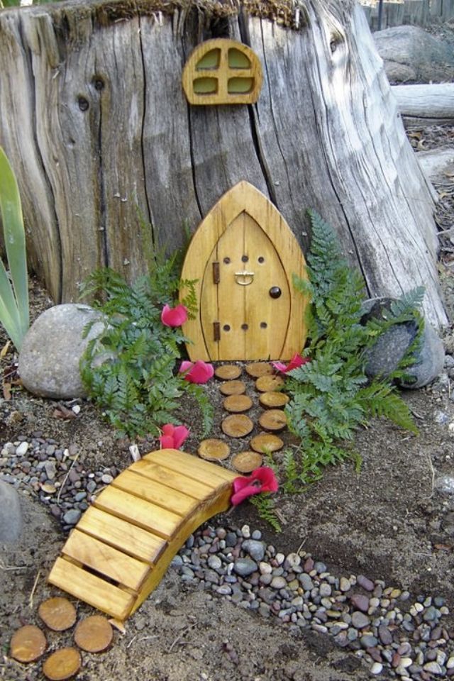 tree stump fairy gardens 4