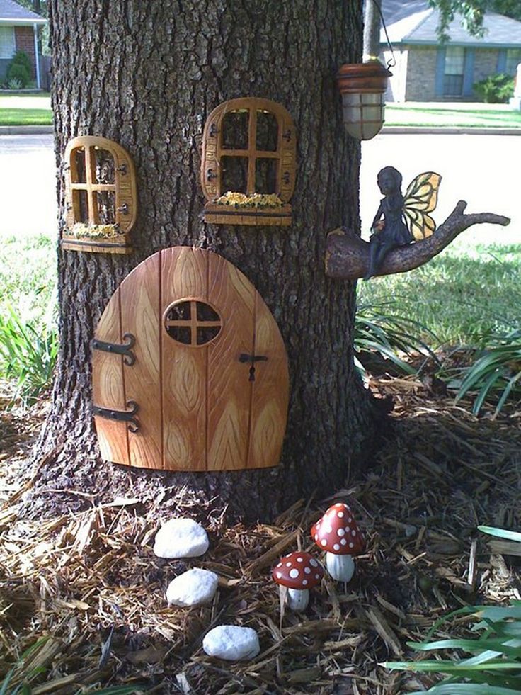 tree stump fairy gardens 9