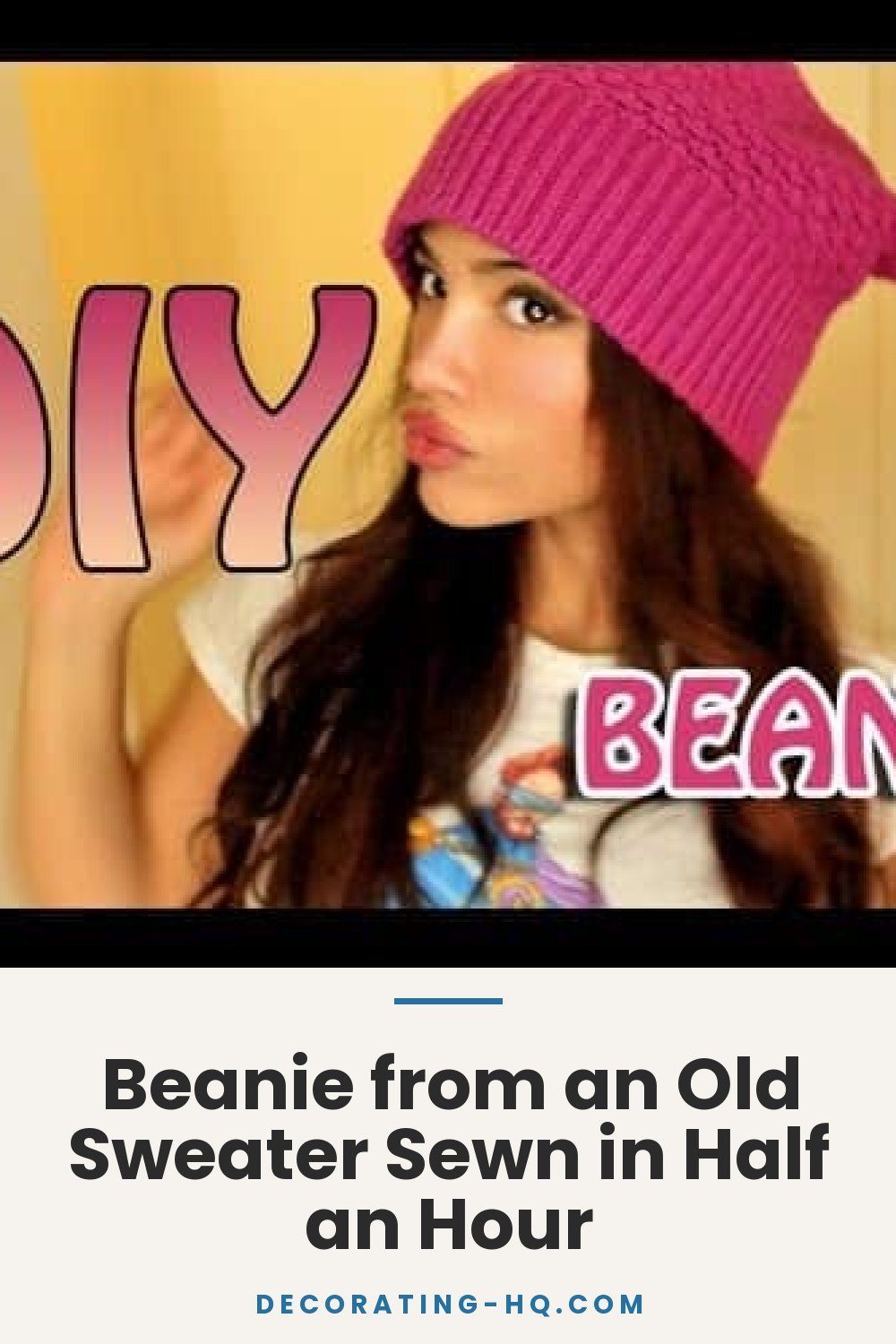 Beanie from an Old Sweater Sewn in Half an Hour