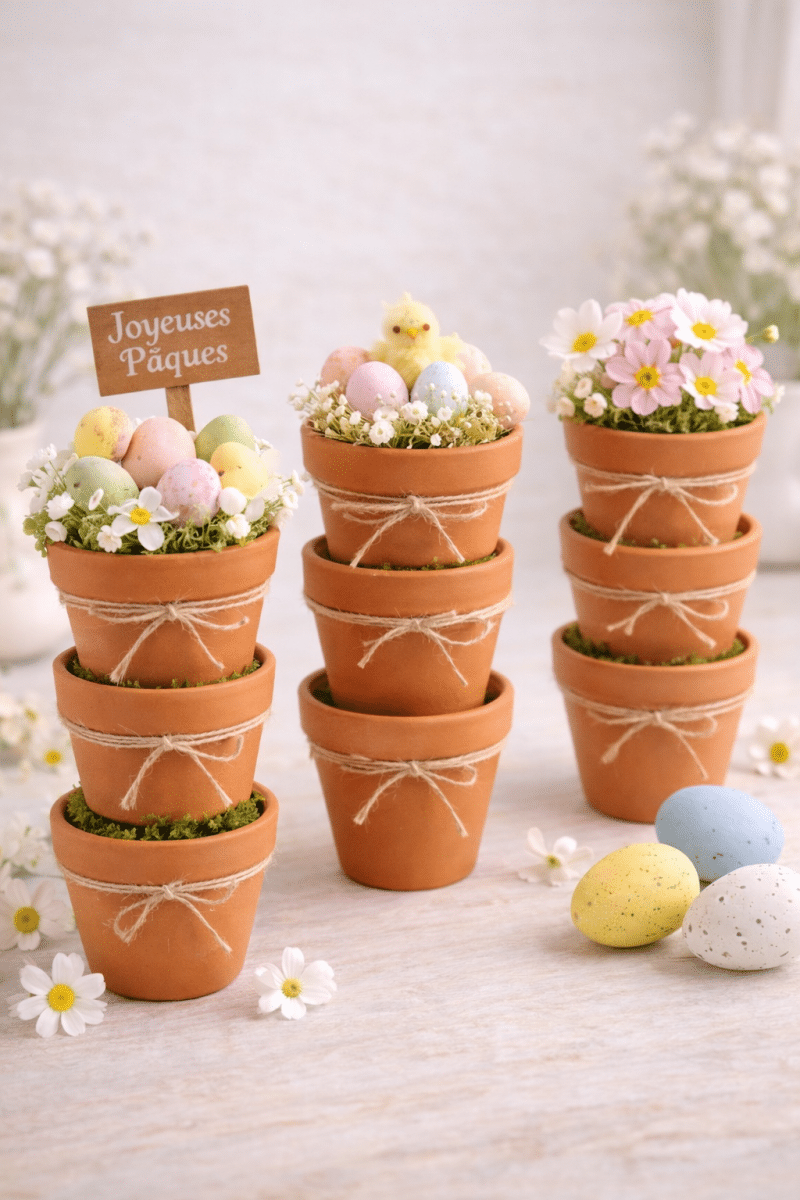 unique easter decoration ideas with terracotta pots 1