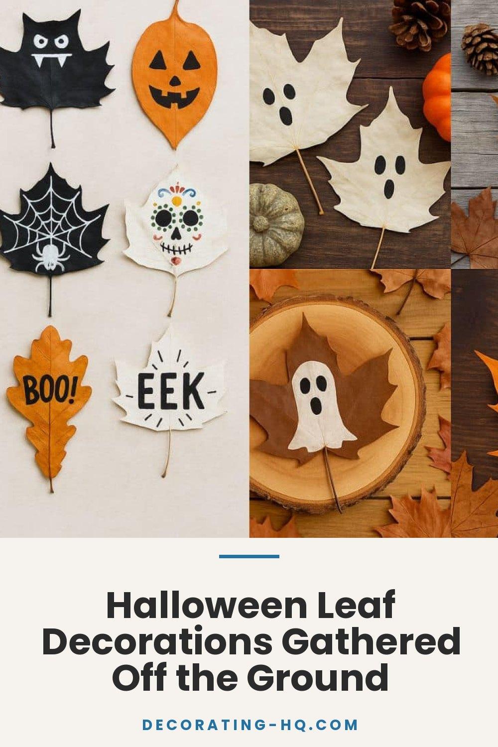 Halloween Leaf Decorations Gathered Off the Ground