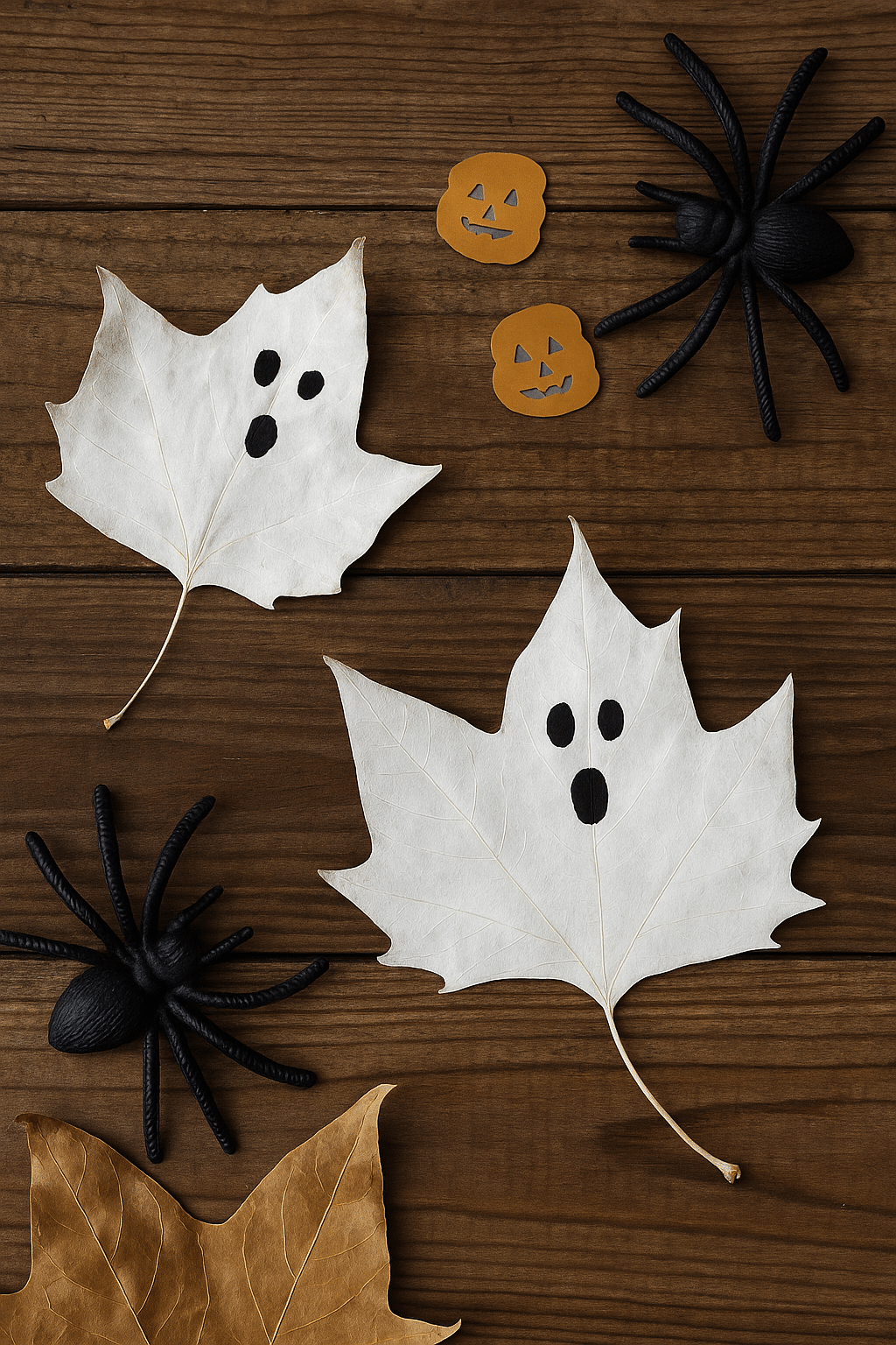use leaves to decorate your halloween 6