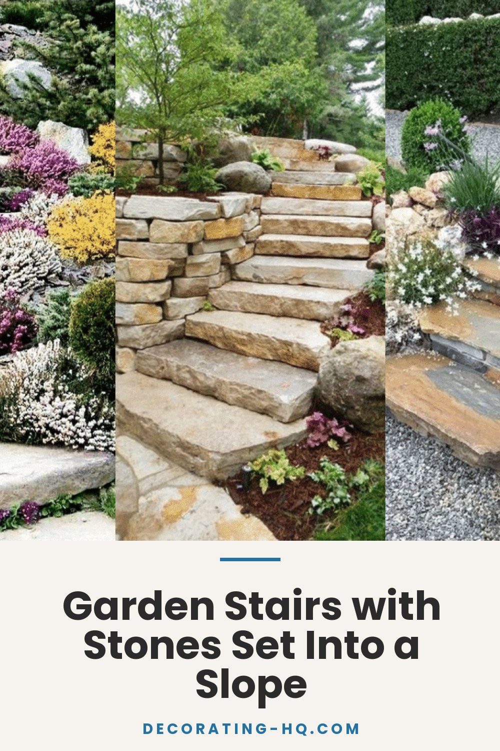 Garden Stairs with Stones Set Into a Slope