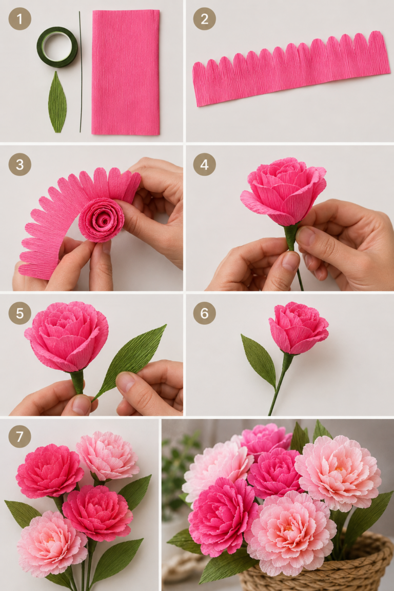 Very easy to make crepe paper flowers step by step Very easy to make crepe paper flowers step by step very easy to make crepe paper flowers 1