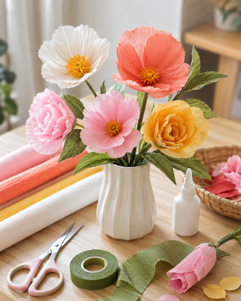 Very easy to make crepe paper flowers step by step Very easy to make crepe paper flowers step by step very easy to make crepe paper flowers 2
