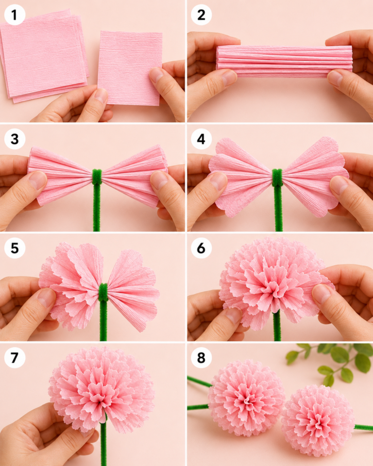 Very easy to make crepe paper flowers step by step Very easy to make crepe paper flowers step by step very easy to make crepe paper flowers 9