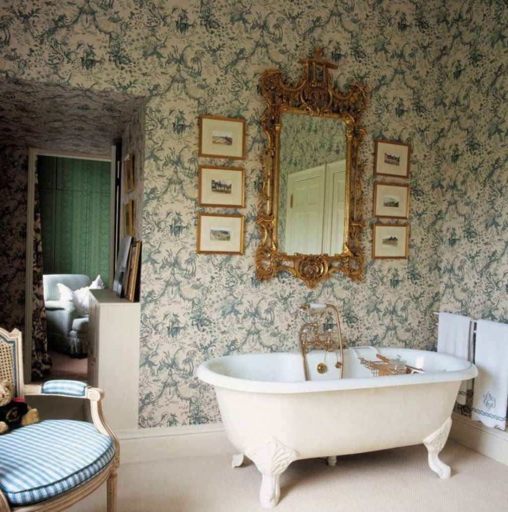 victorian bathroom with modern style and romantic feel