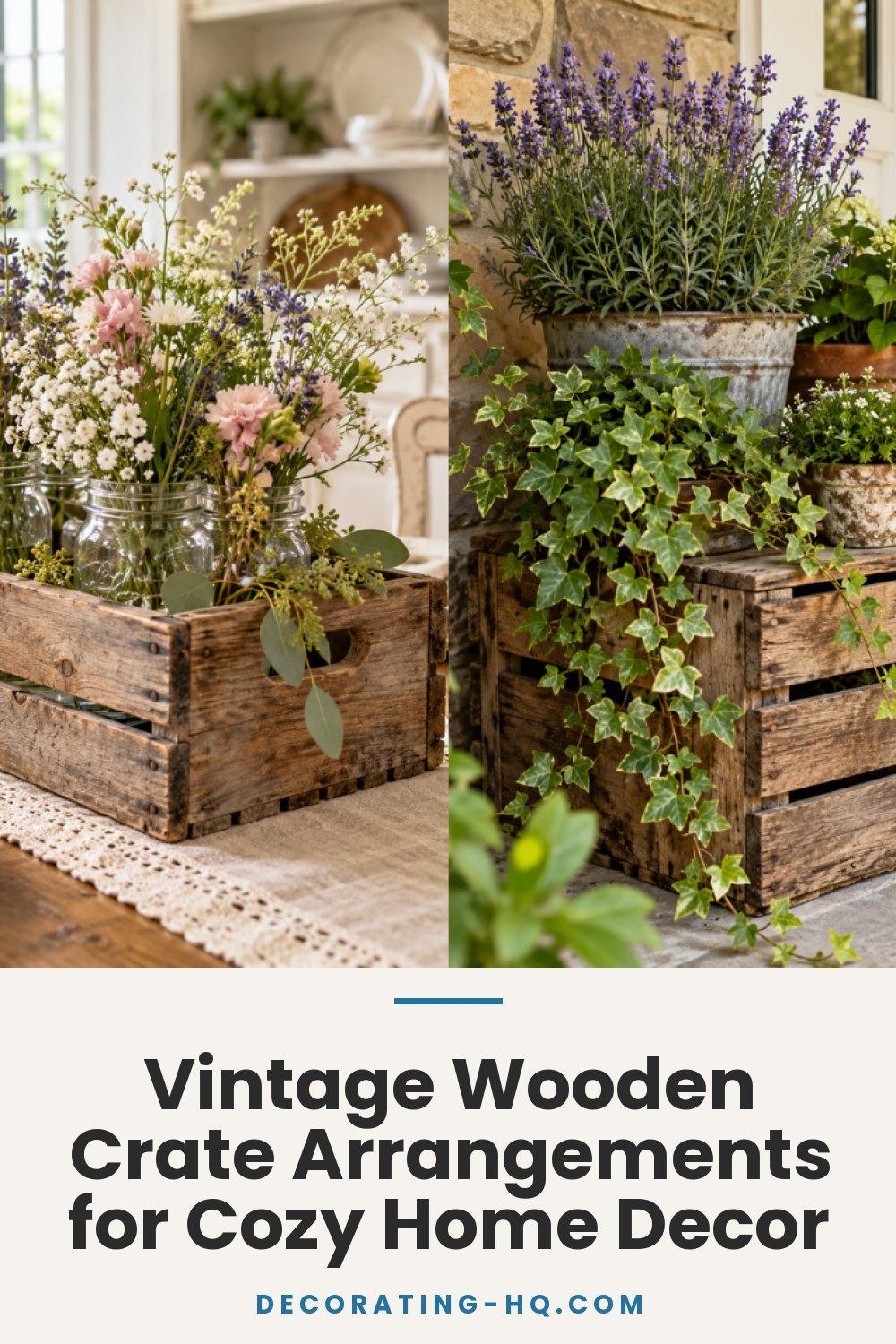 Vintage Wooden Crate Arrangements for Cozy Home Decor