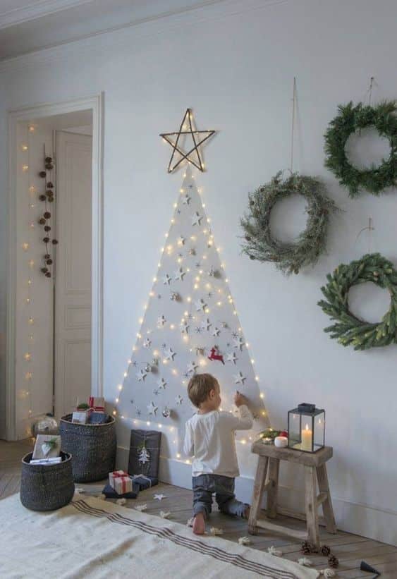 wall christmas tree ideas creativity 13