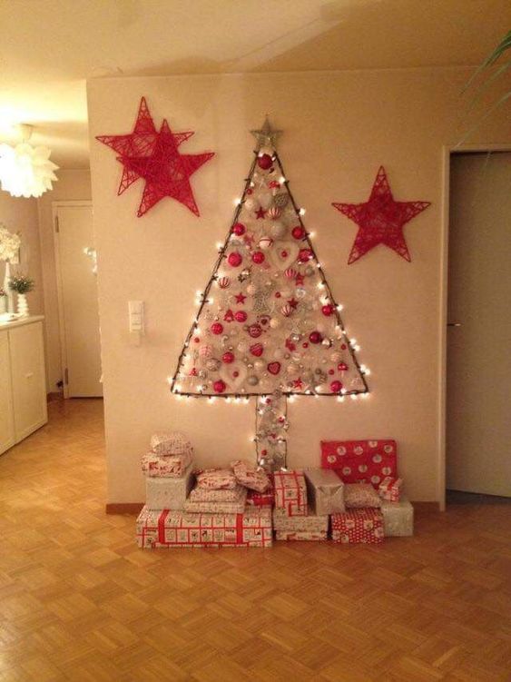 wall christmas tree ideas creativity 2