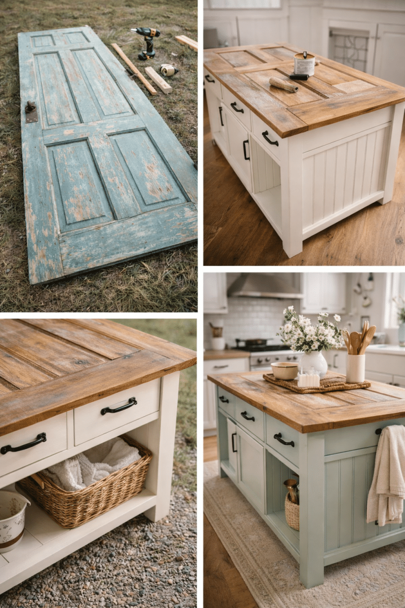 ways to transform an old door into a beautiful table 1