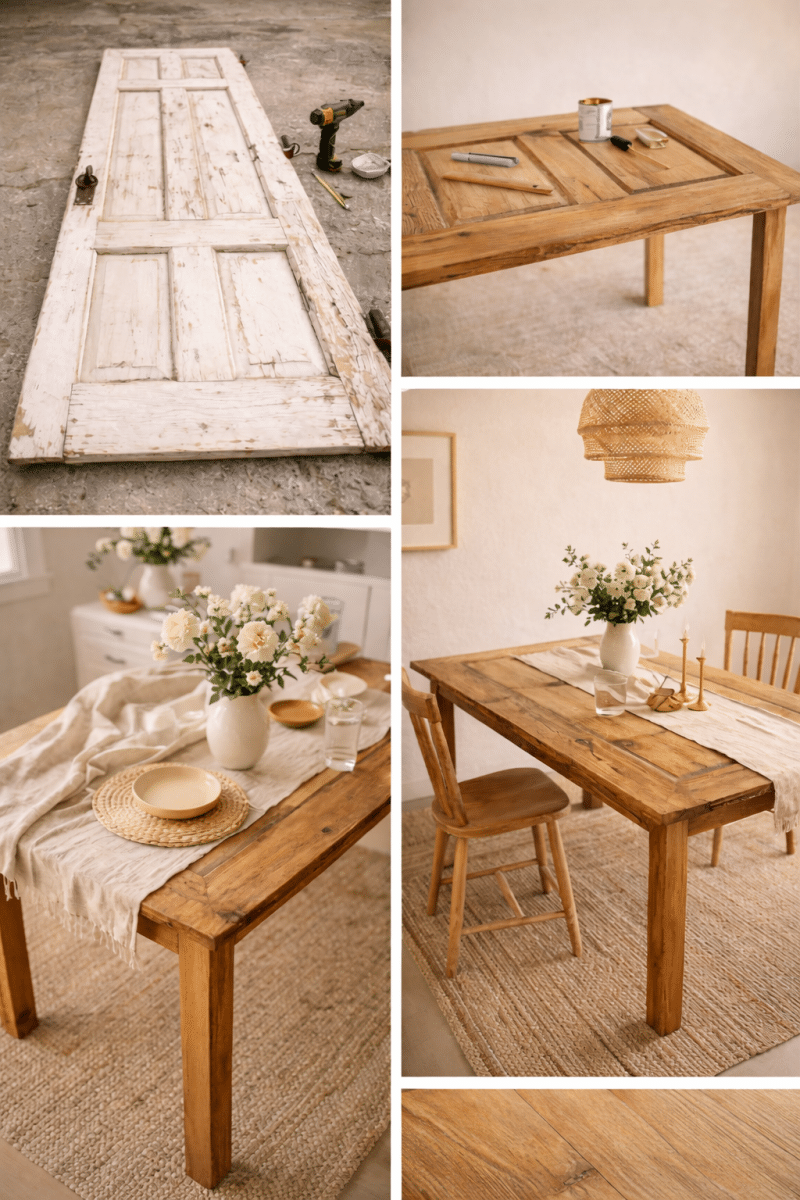 ways to transform an old door into a beautiful table 2