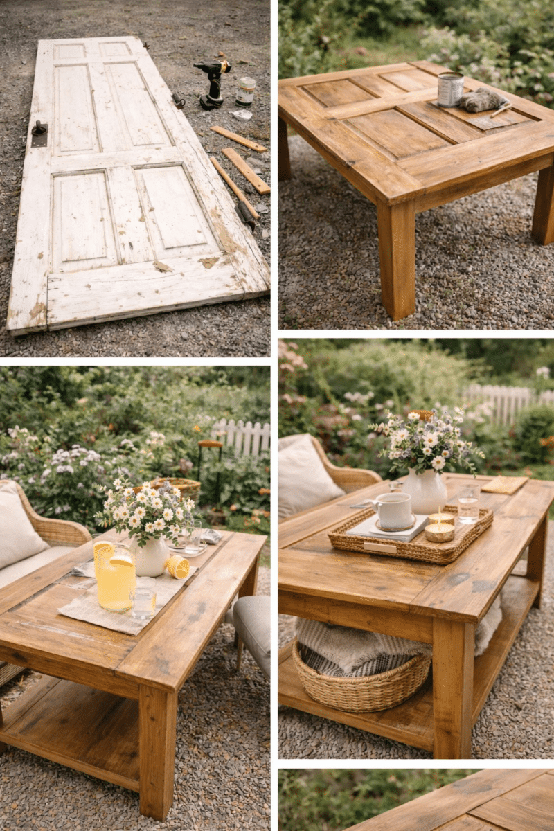 ways to transform an old door into a beautiful table