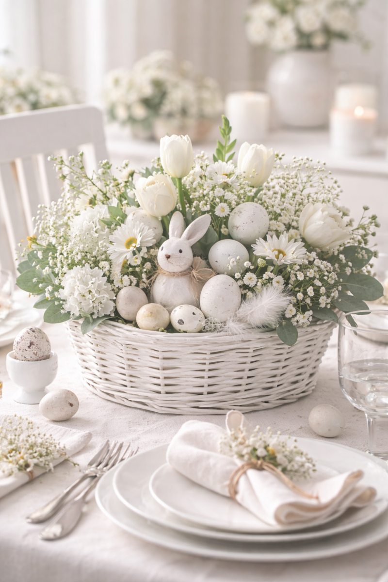 White Centerpieces for Easter: Elegant Ideas white centerpieces for easter 2