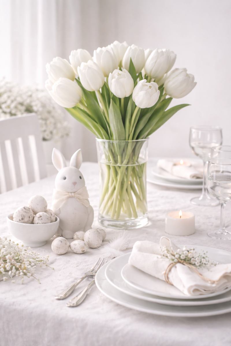 White Centerpieces for Easter: Elegant Ideas white centerpieces for easter 4