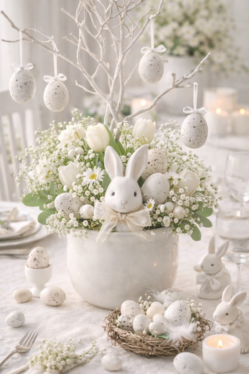 White Centerpieces for Easter: Elegant Ideas white centerpieces for easter 7