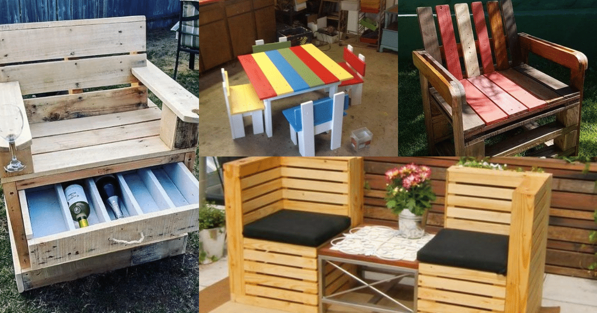 wooden chairs made with pallets