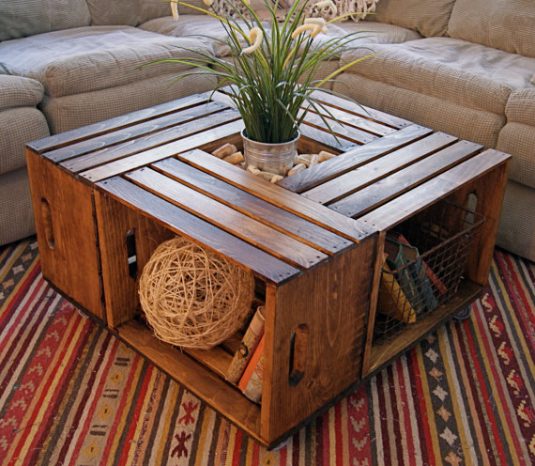 20+ DIY Wooden Crates Furniture Design Ideas