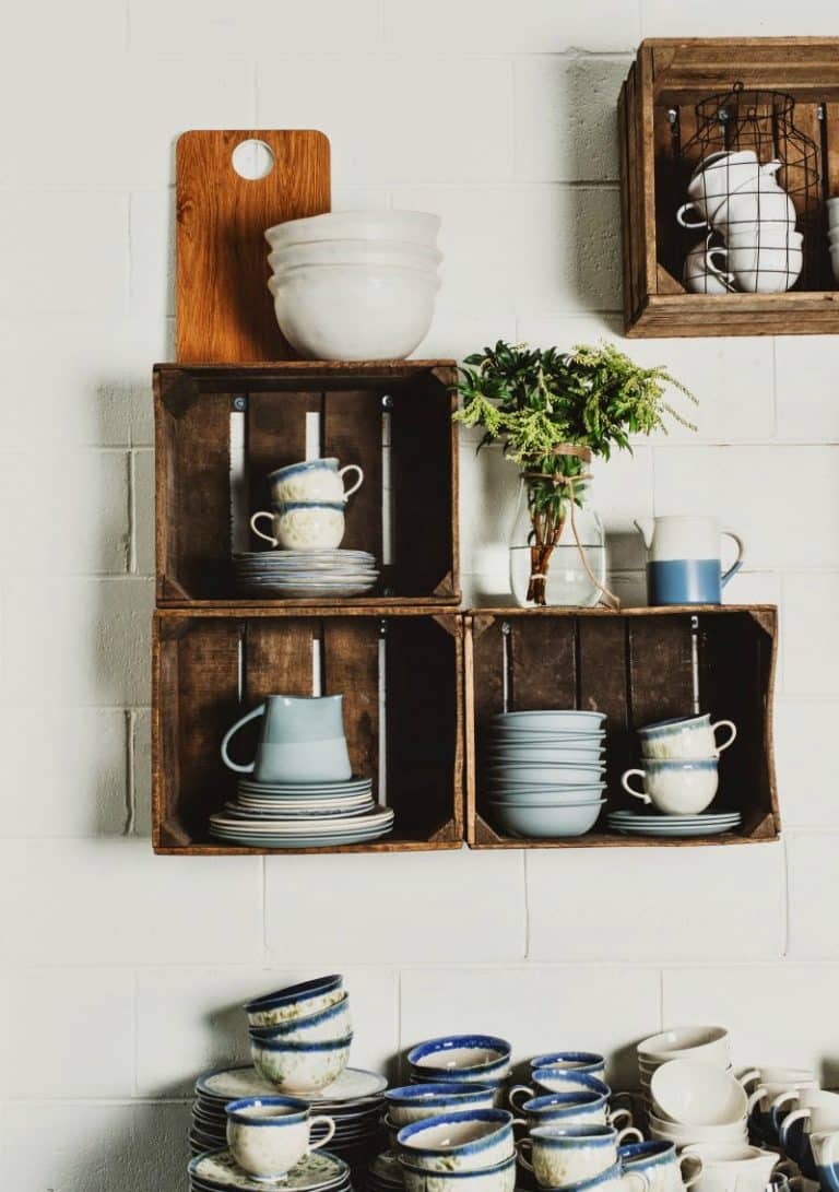 wooden crates in kitchen 1