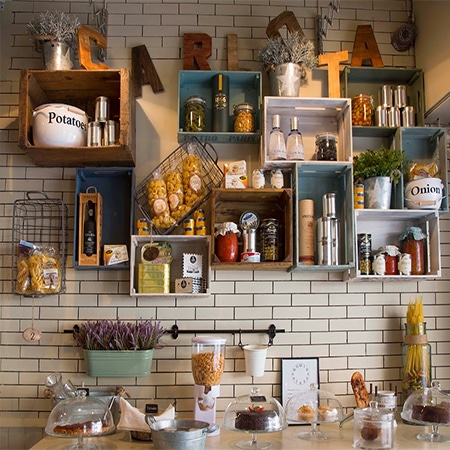 wooden crates in kitchen 14