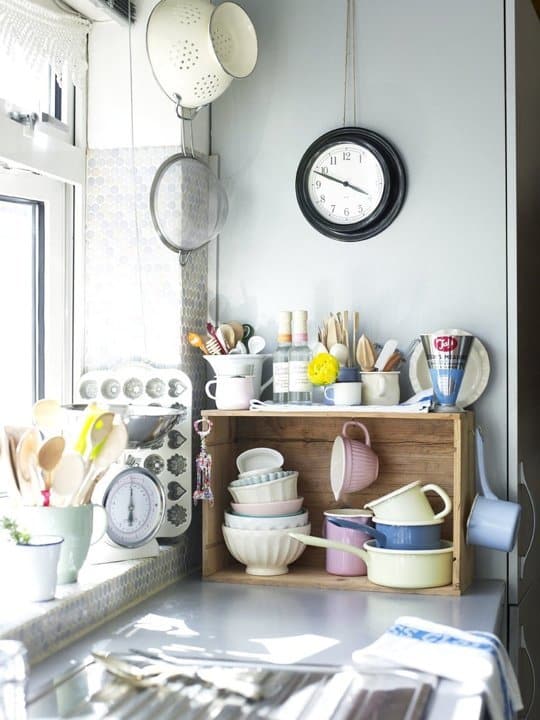 wooden crates in kitchen 16