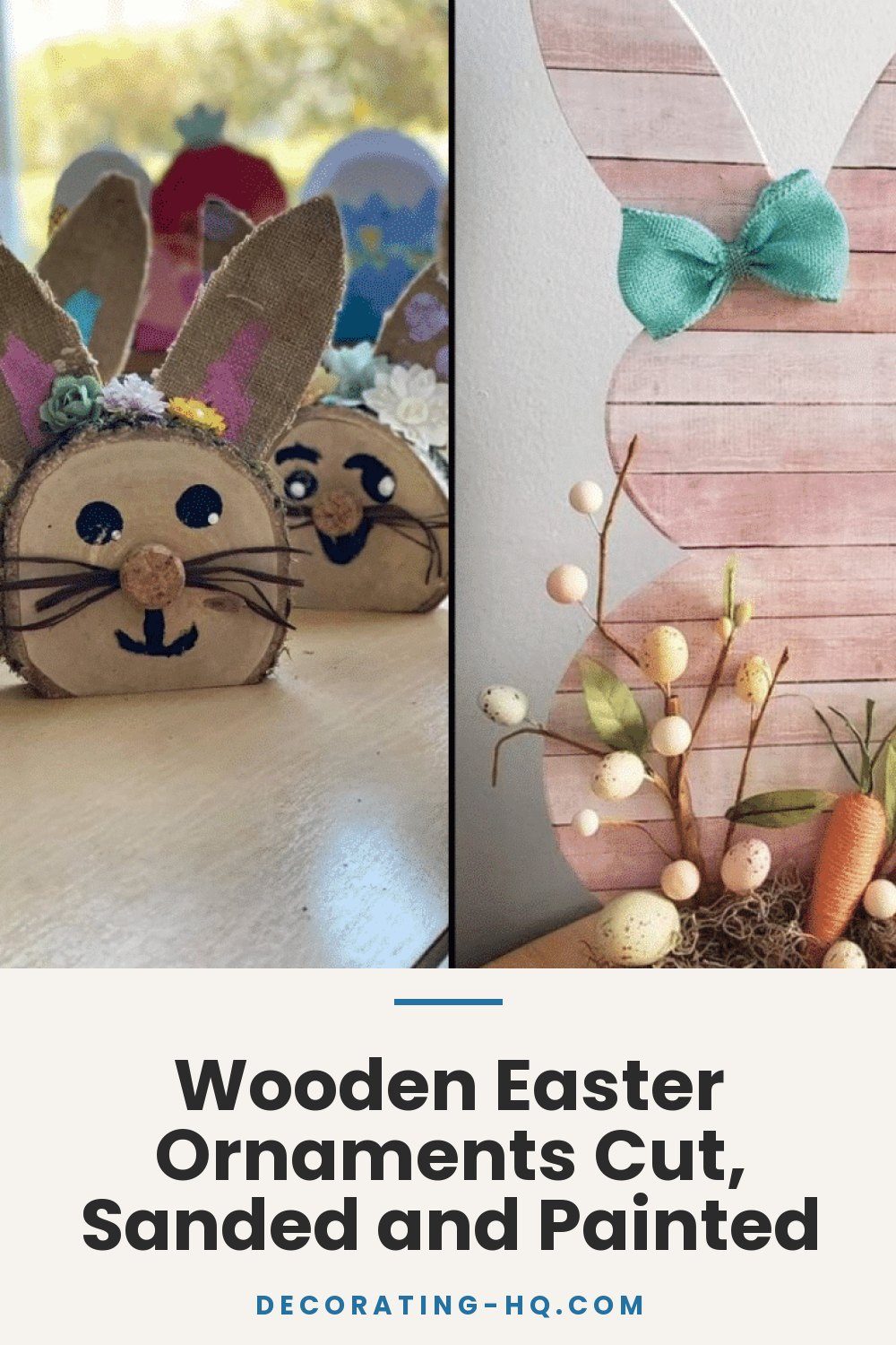 Wooden Easter Ornaments Cut, Sanded and Painted