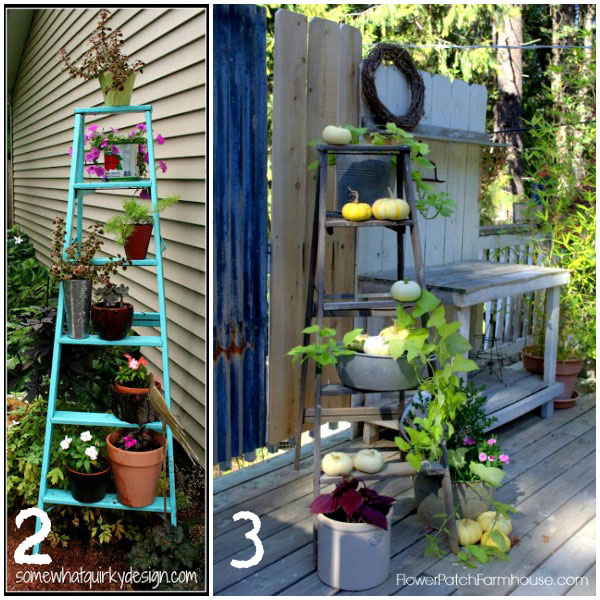 15+ Impressive Ideas to Make Wooden Ladder Garden