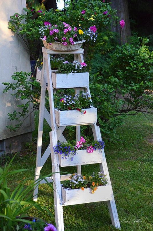 wooden ladder garden 8