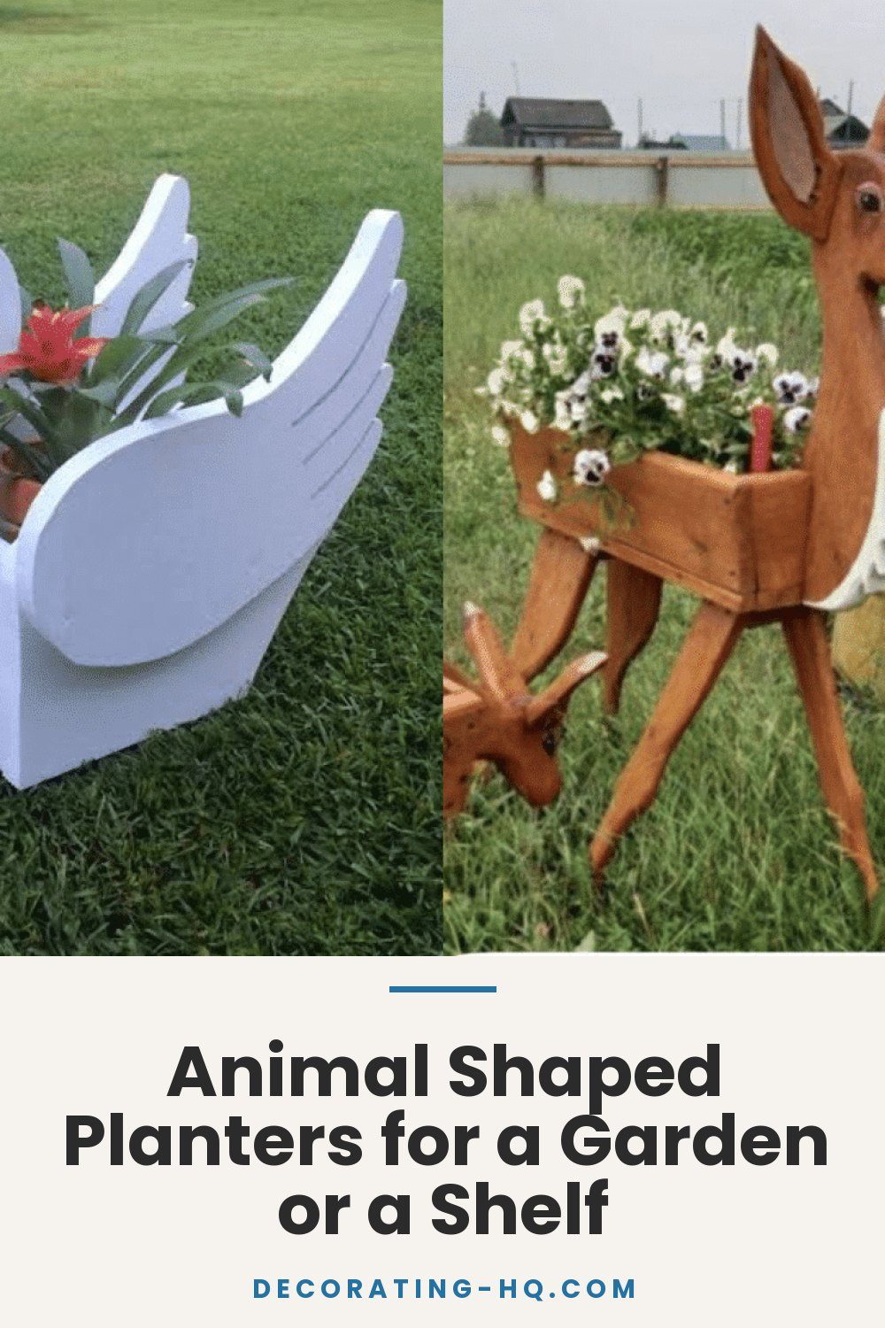 Animal Shaped Planters for a Garden or a Shelf