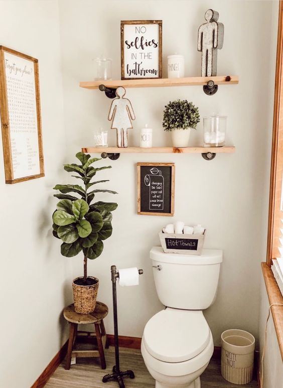 Beautiful wooden shelf ideas for the bathroom