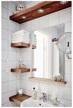 Beautiful wooden shelf ideas for the bathroom