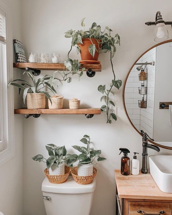 Beautiful wooden shelf ideas for the bathroom