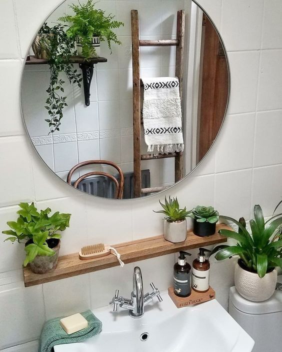 Beautiful wooden shelf ideas for the bathroom