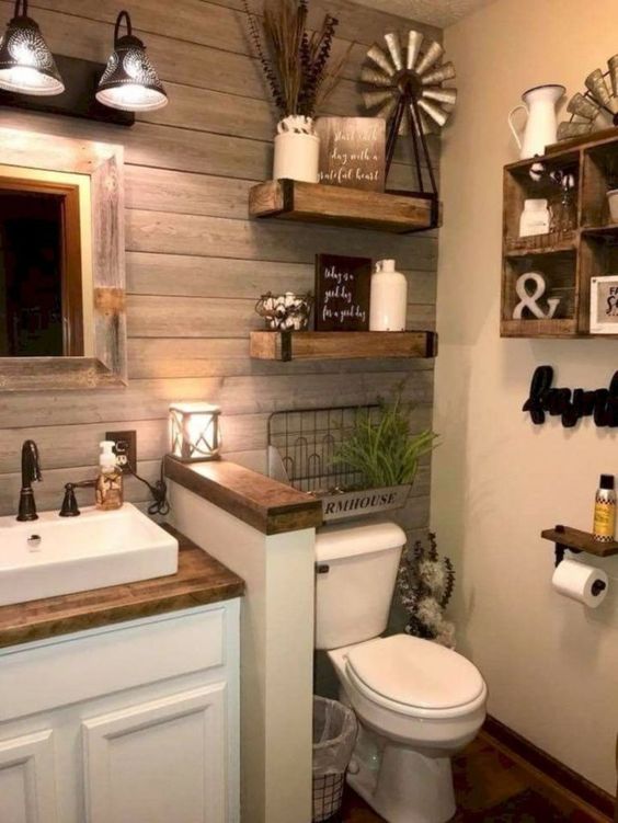 Beautiful wooden shelf ideas for the bathroom