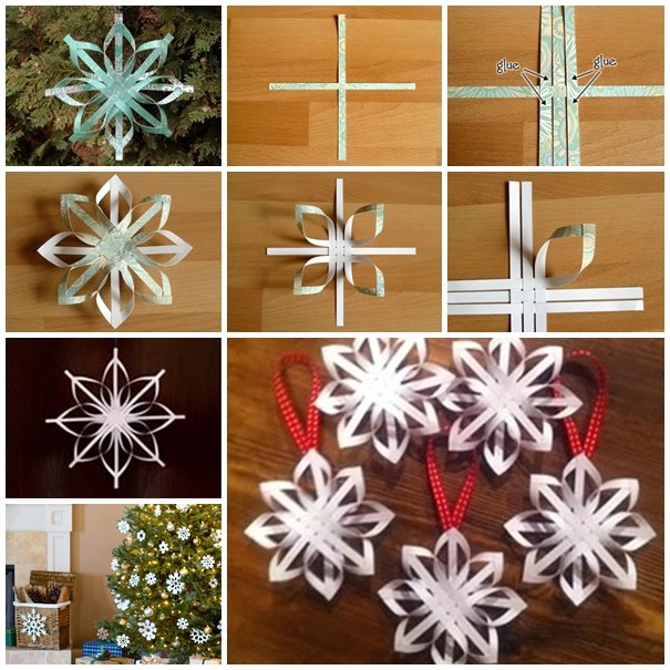 woven star snowflake ornaments for Christmas