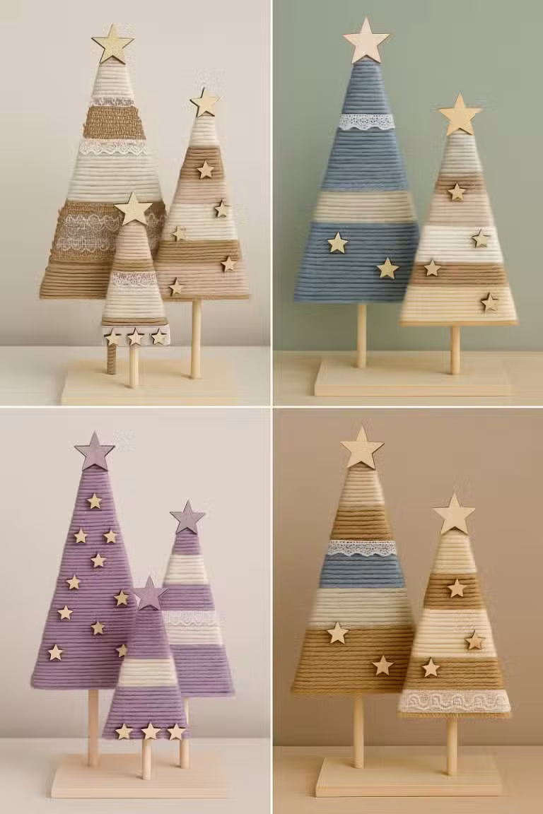 yarn christmas trees ideas 2