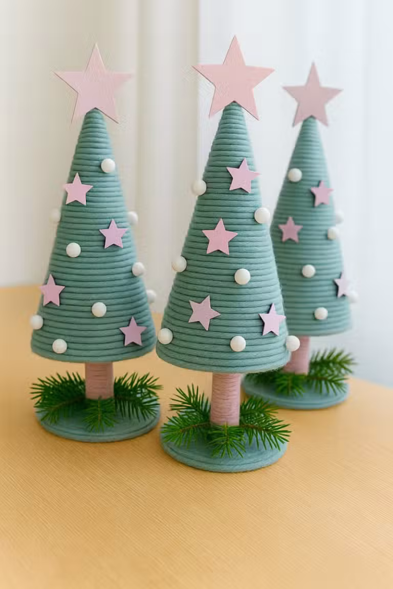 yarn christmas trees ideas 4