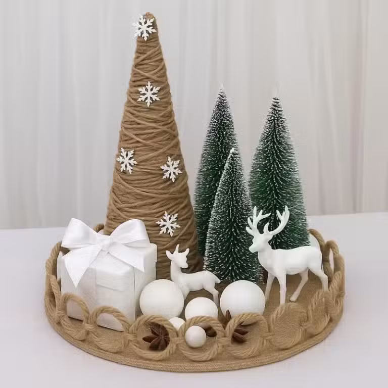 yarn christmas trees ideas 6