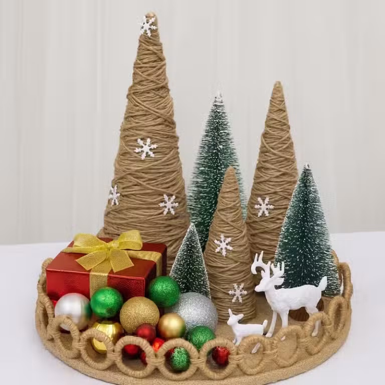 yarn christmas trees ideas